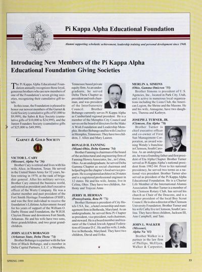 Pi Kappa Alpha Educational Foundation: Introducing New Members of the Pi Kappa Alpha...